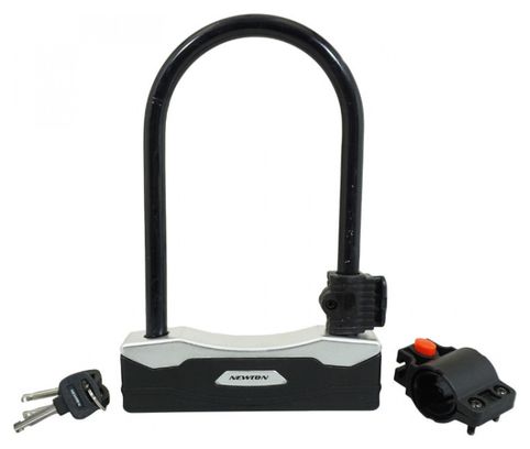 ANTIVOL VELO U NEWTON METAL 160x245mm AVEC CLE PLATE ACIER   SUPPORT