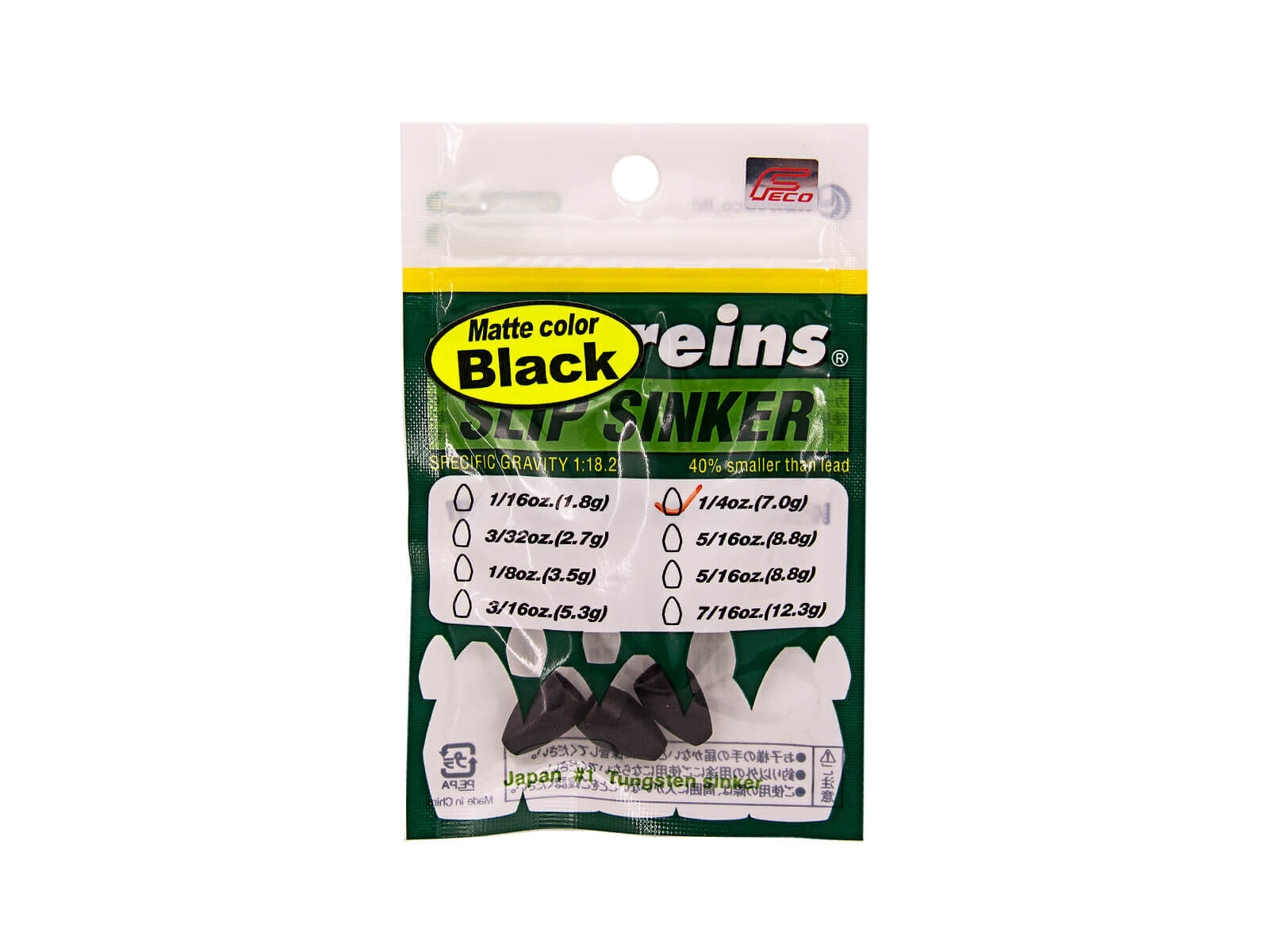 REINS Tungsten Slip Sinker - BLACK 2.7g (5 Stk.)