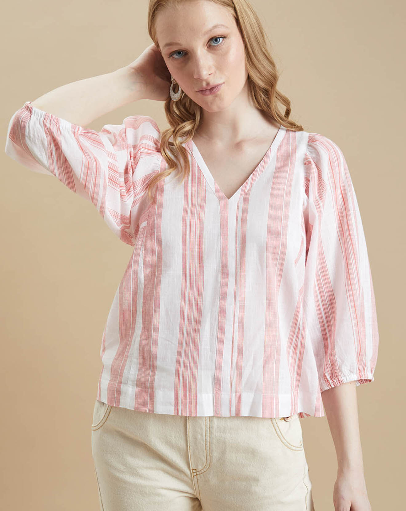 Bellerose Blouse Iowa à rayures blanc/rose