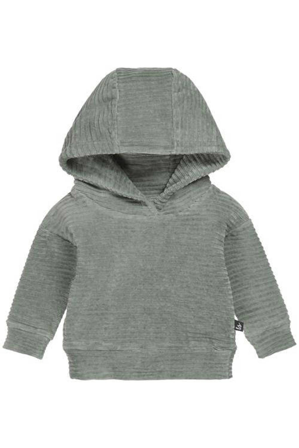 Babystyling baby corduroy hoodie groen