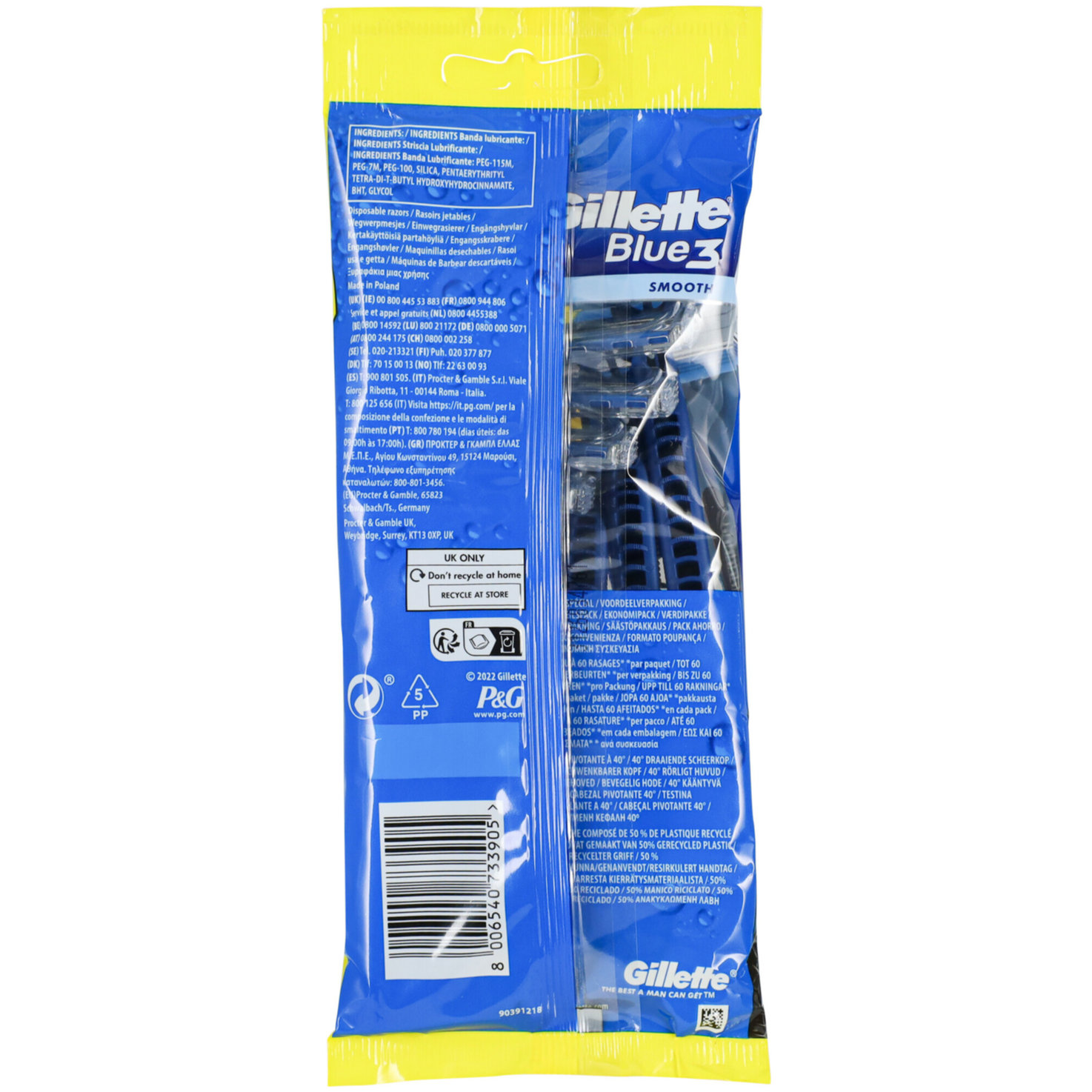 Gillette BLUE 3 Einweg Rasierer Smooth 6 Stück