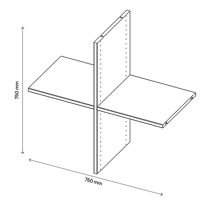 Croisillon pour étagère effet chêne GoodHome Atomia H. 71,4 x L. 71,4 x P. 33,2 cm