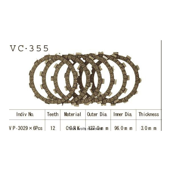 Kyoto - Disques garnis d'embrayage VC355