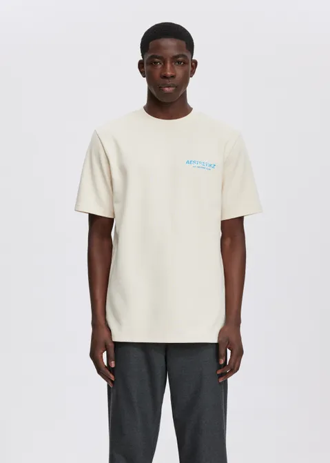 T-shirt met print yachting club off-white (CREME.L)