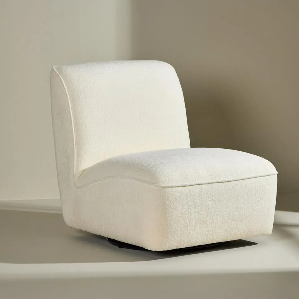 Loungestoel Wit Stof - Draaibaar - My