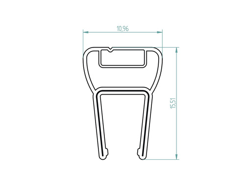 Aluminium inzetstuk 2x PK637 magnetisch profiel L=2010