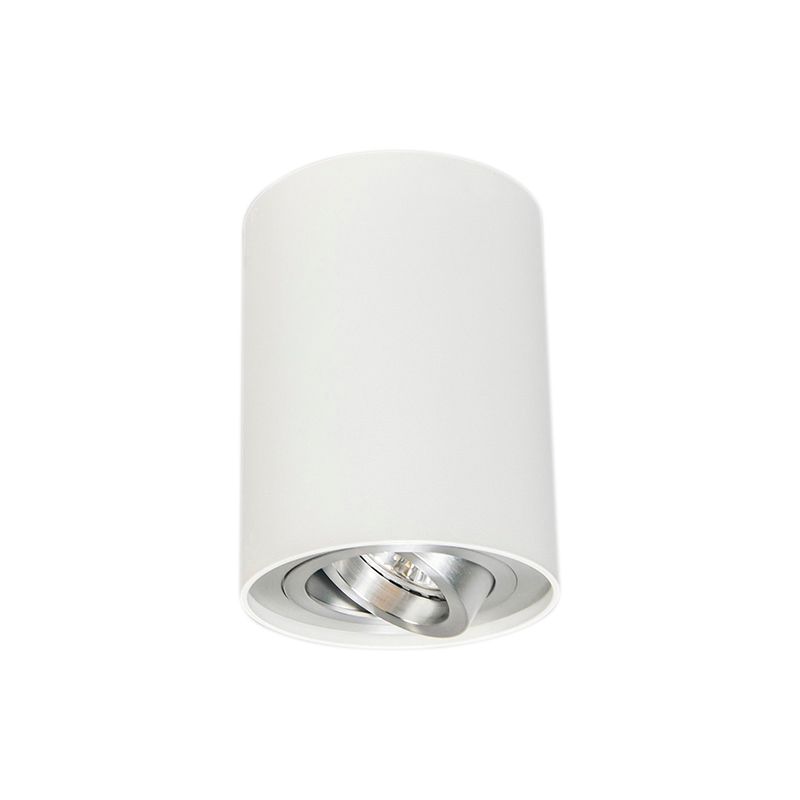 Moderne spot wit en staal draai- en kantelbaar - Rondoo up