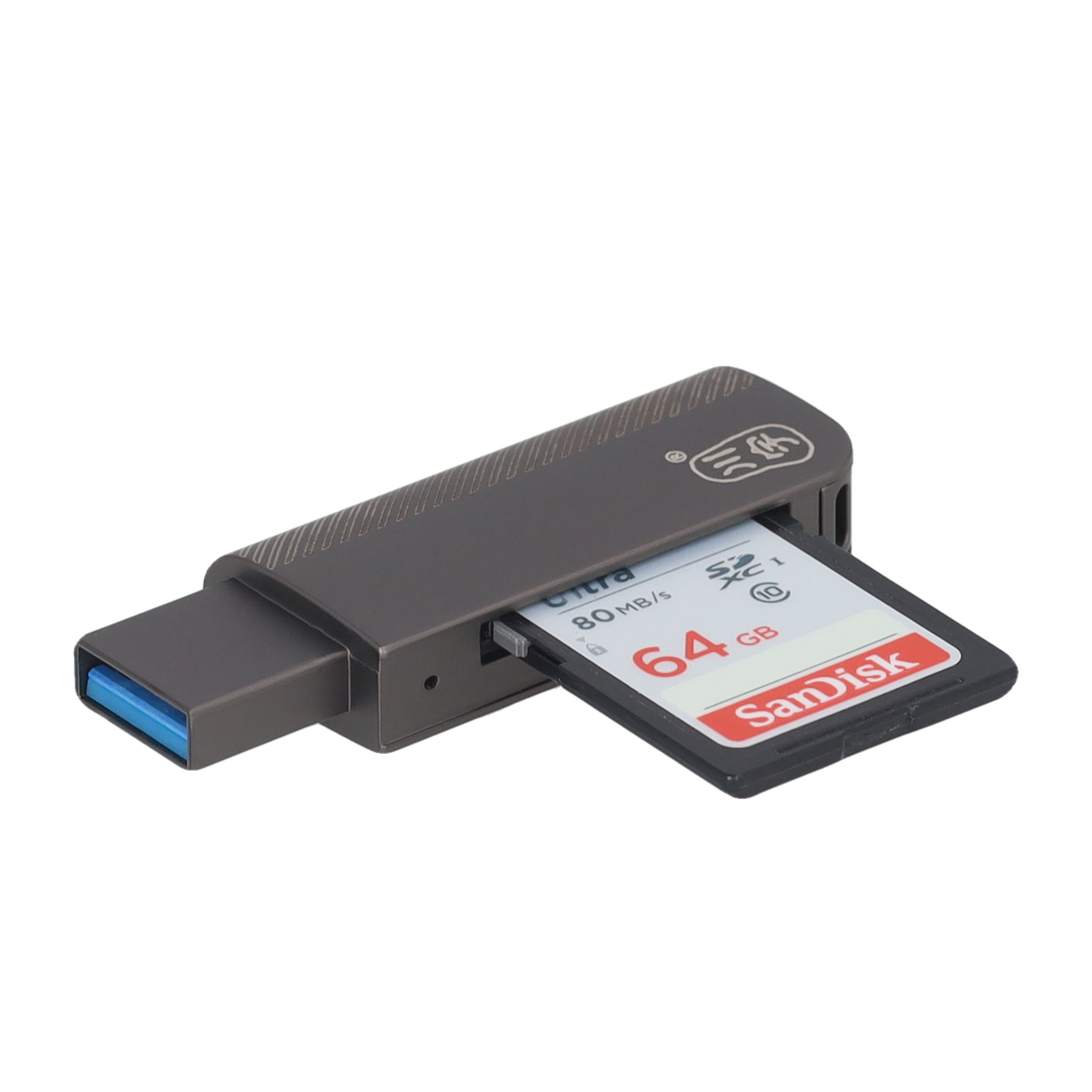 USB 3.0 Kartenlesegerät Card Reader für SD und Micro SD Speicherkarten - Grau