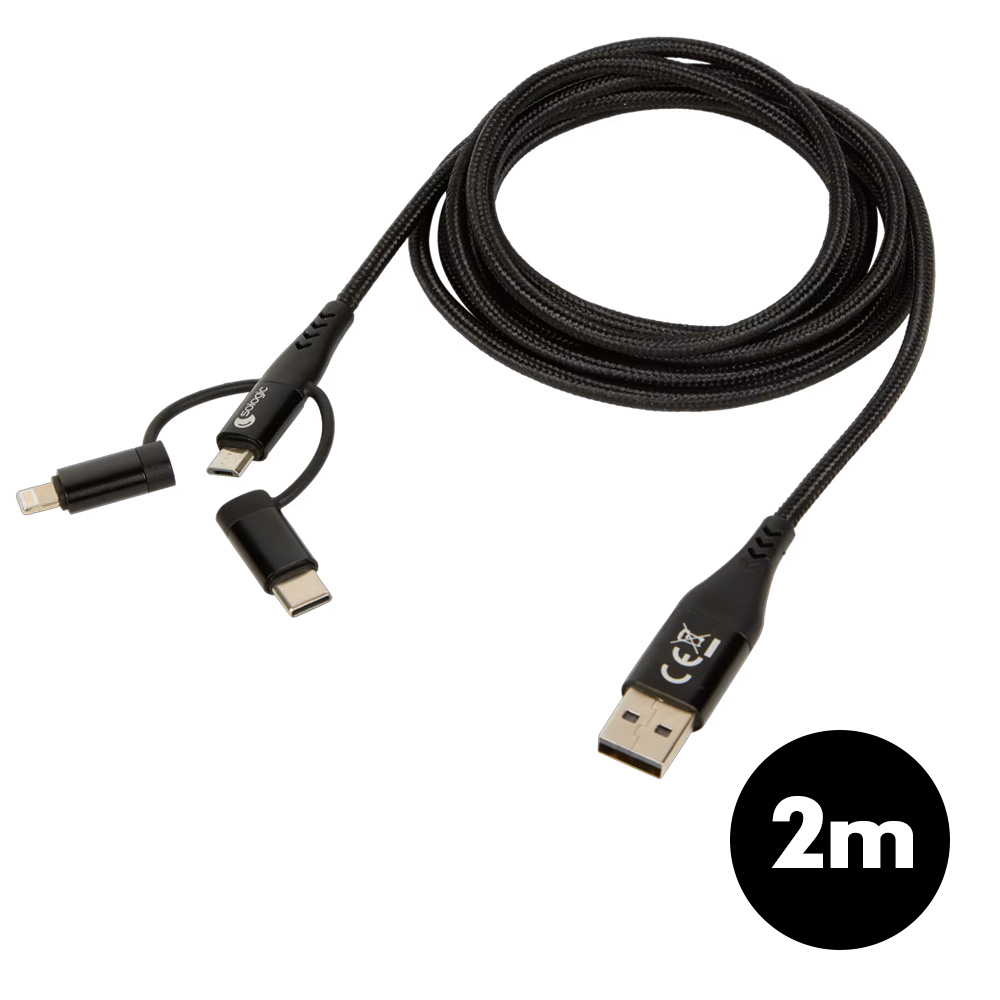 Câble de charge et transfert de données multi USB 2m
