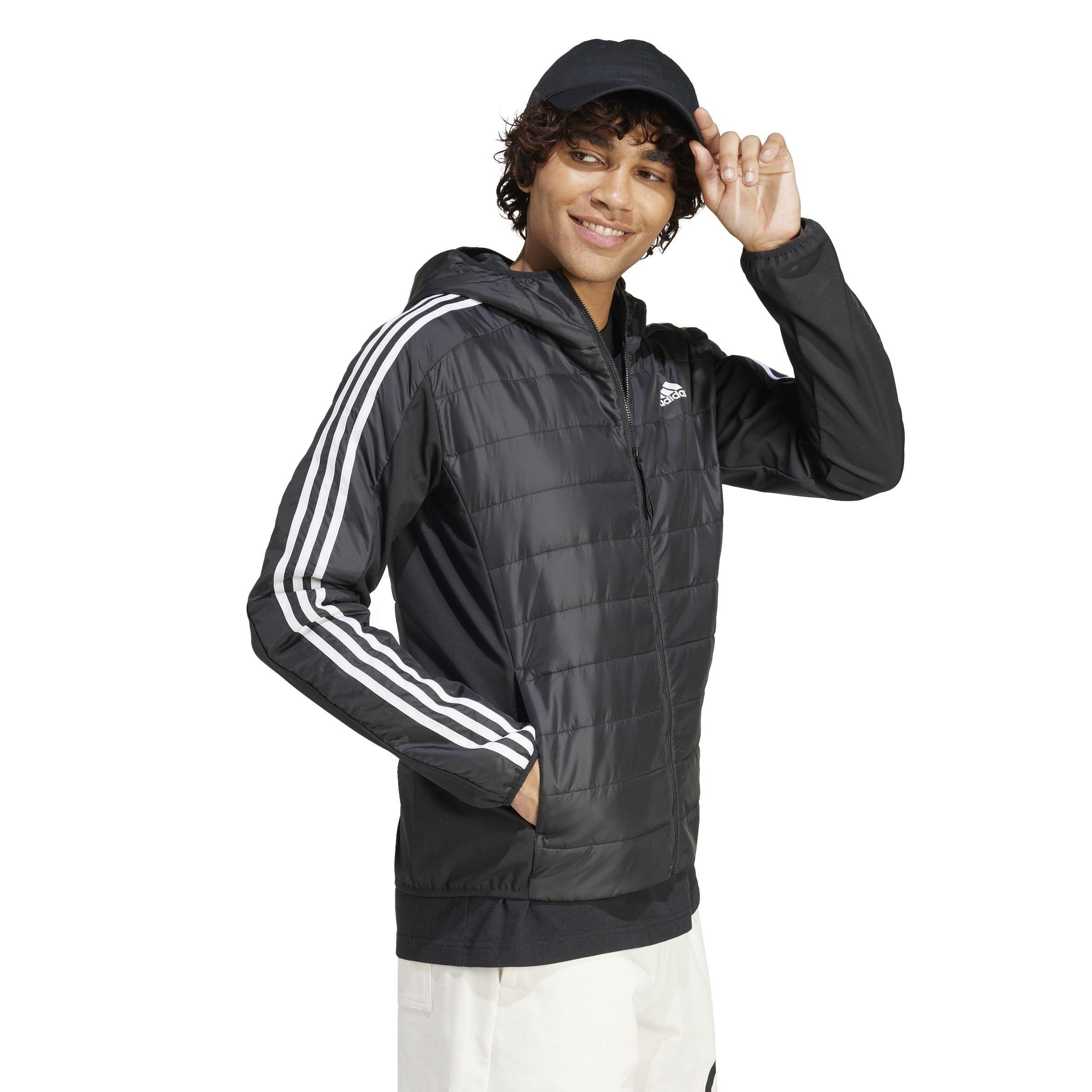 adidas Essentials 3 Stripes Insulated Hooded Hybrid Jacket