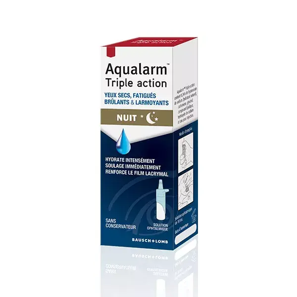 Bausch & Lomb Aqualarm Creme Noturno Tripla Ação para Olhos Secos e Cansados 10ml