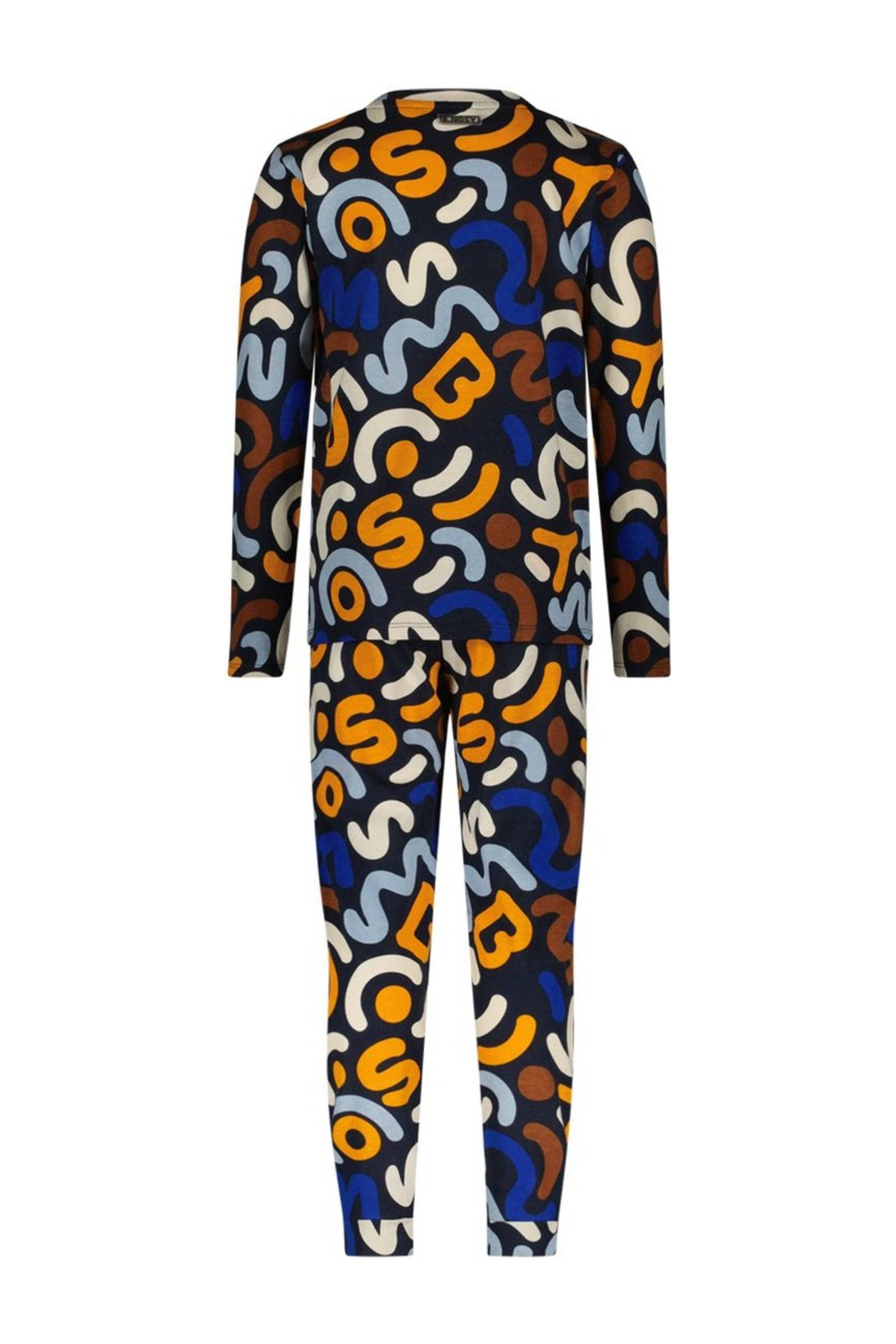 B.Nosy pyjama Zack met all over print blauw/multicolor