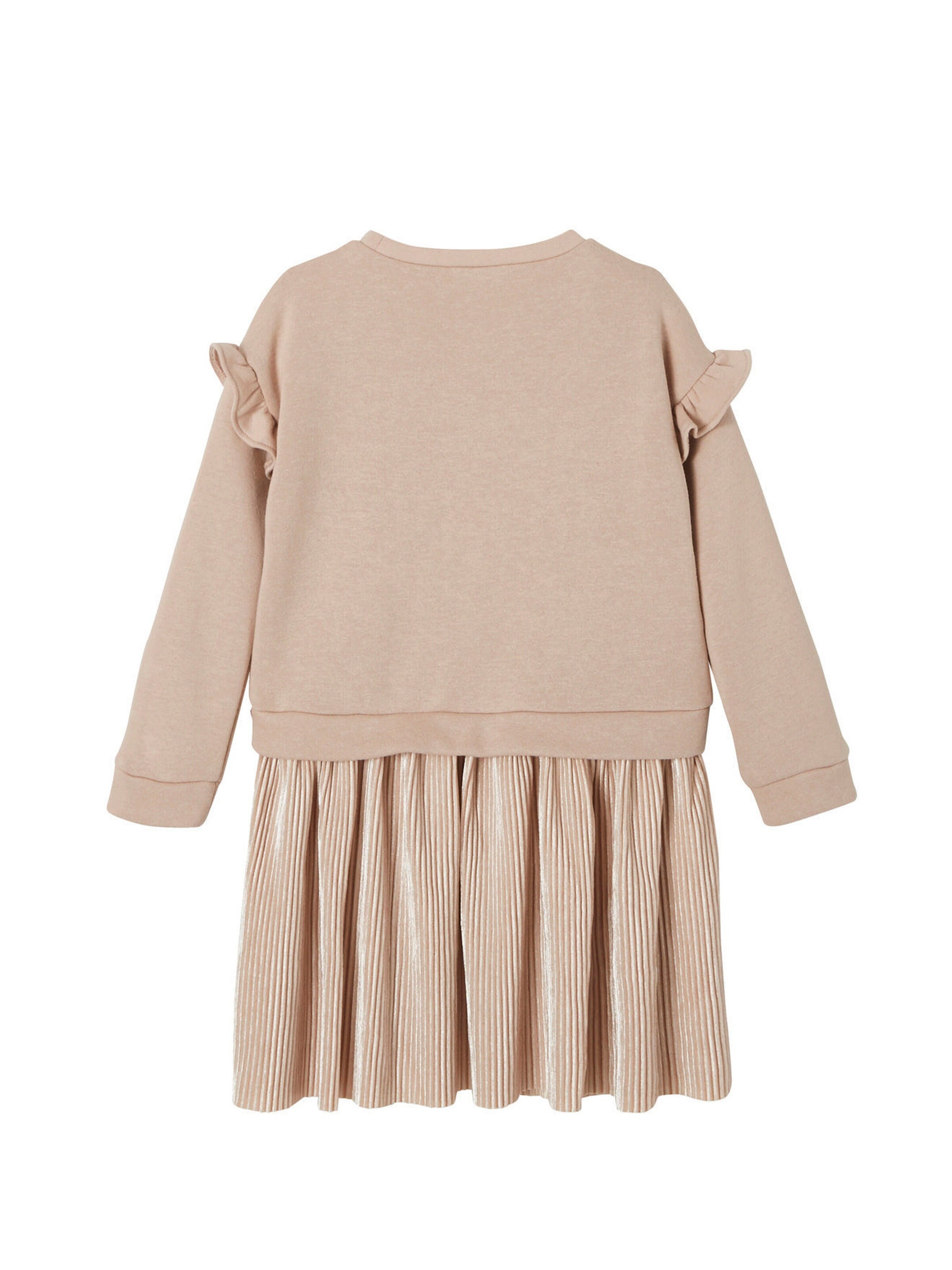 Vertbaudet Festliches Mädchen 2-in-1-Kleid: Pailletten und Plisseerock aus Samt zartrosa