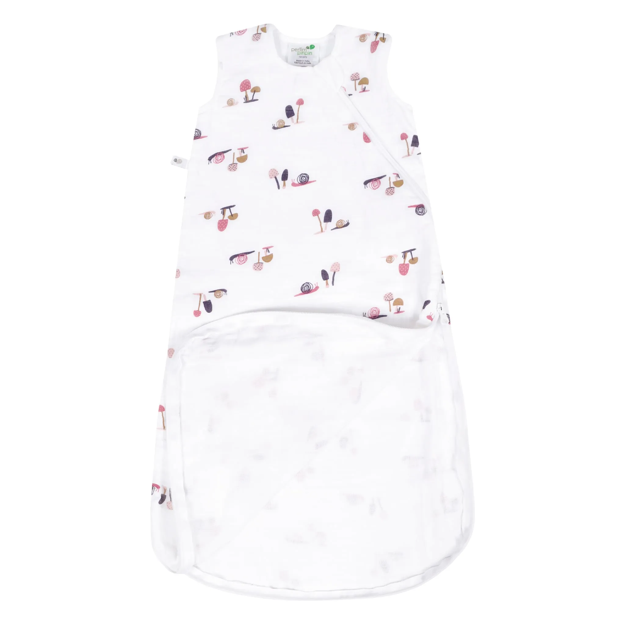 Perlimpinpin Sac de Nuit Mousseline Bambou 0-36mois - Escargots