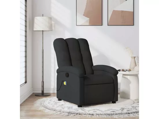 Fauteuil de massage inclinable Noir Tissu