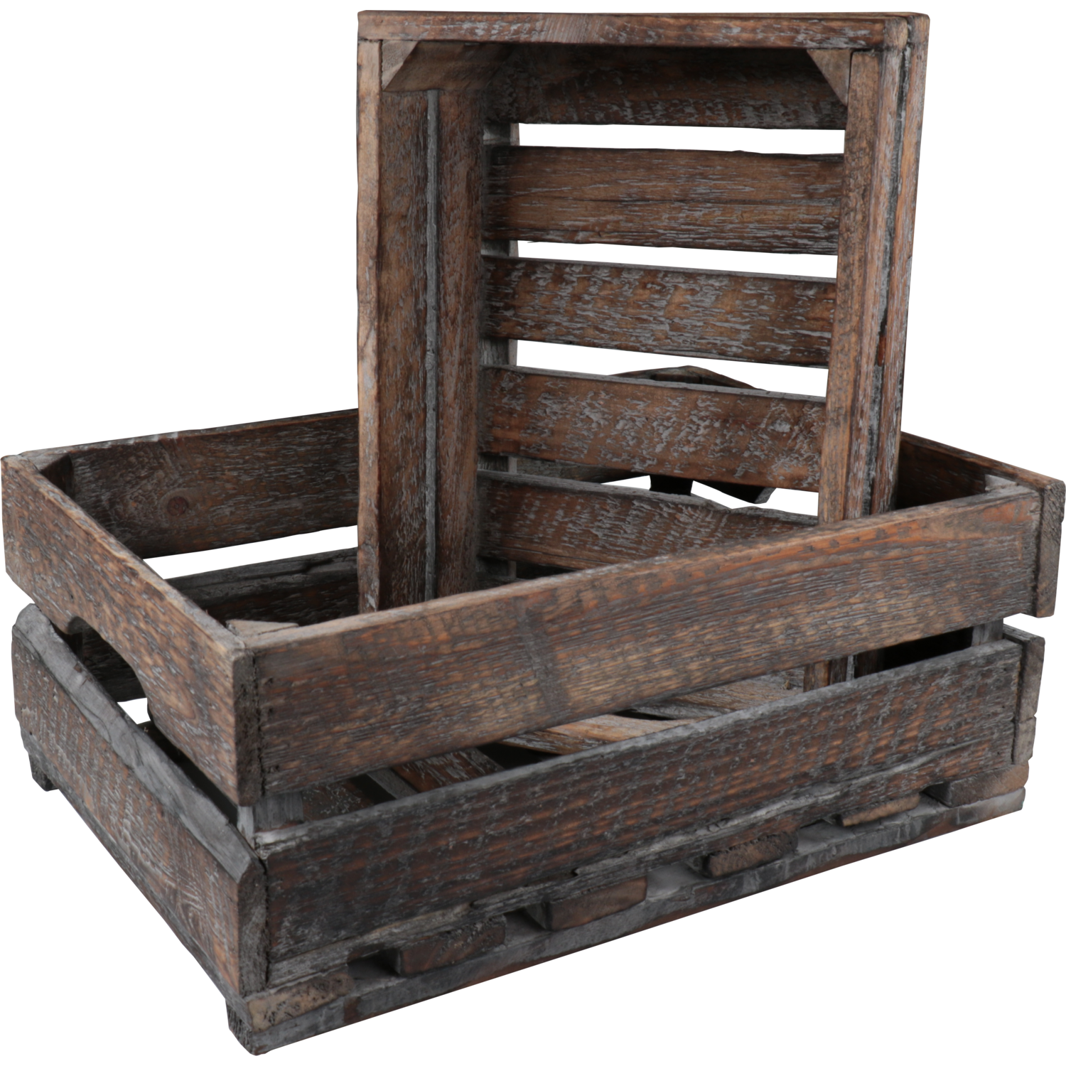 Houten kisten 40x29x16 + 34x23x13cm