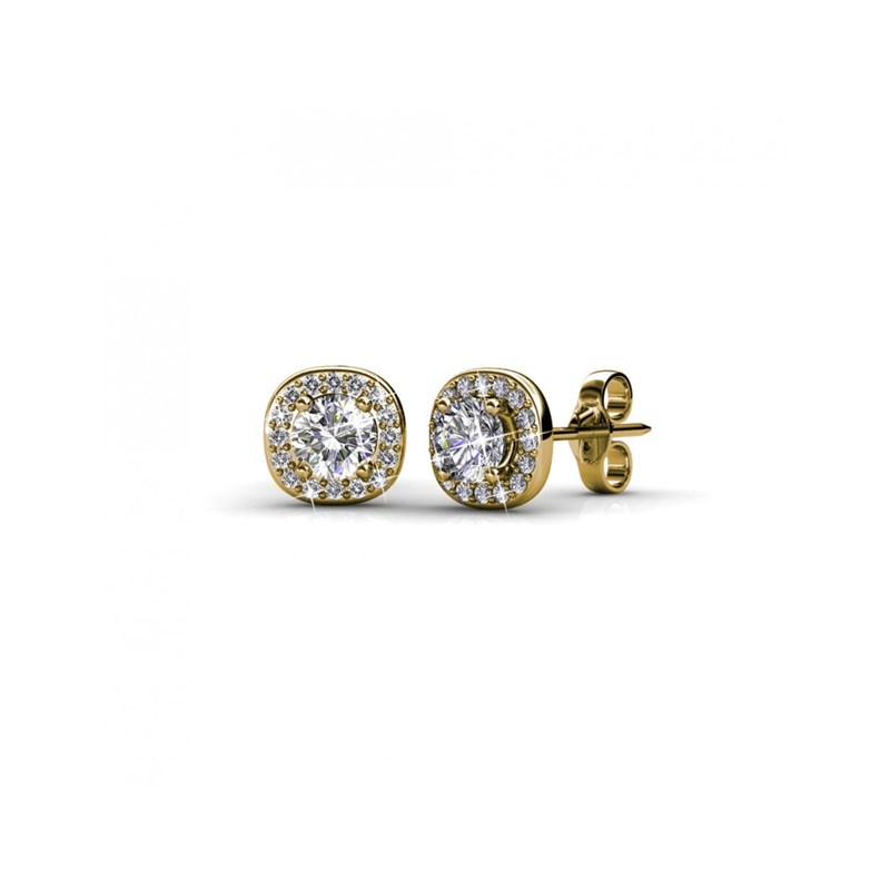 Boucles d'oreilles Cushy - Doré et Cristal