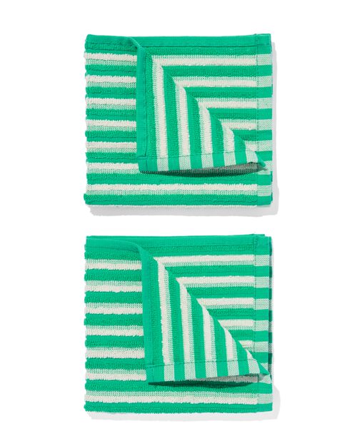 2 lavettes 30x30 coton vert