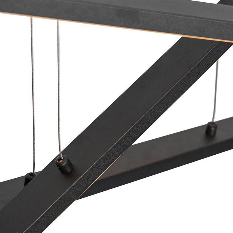 Hanglamp zwart incl. LED 3-staps dimbaar 3-lichts - Jolanta