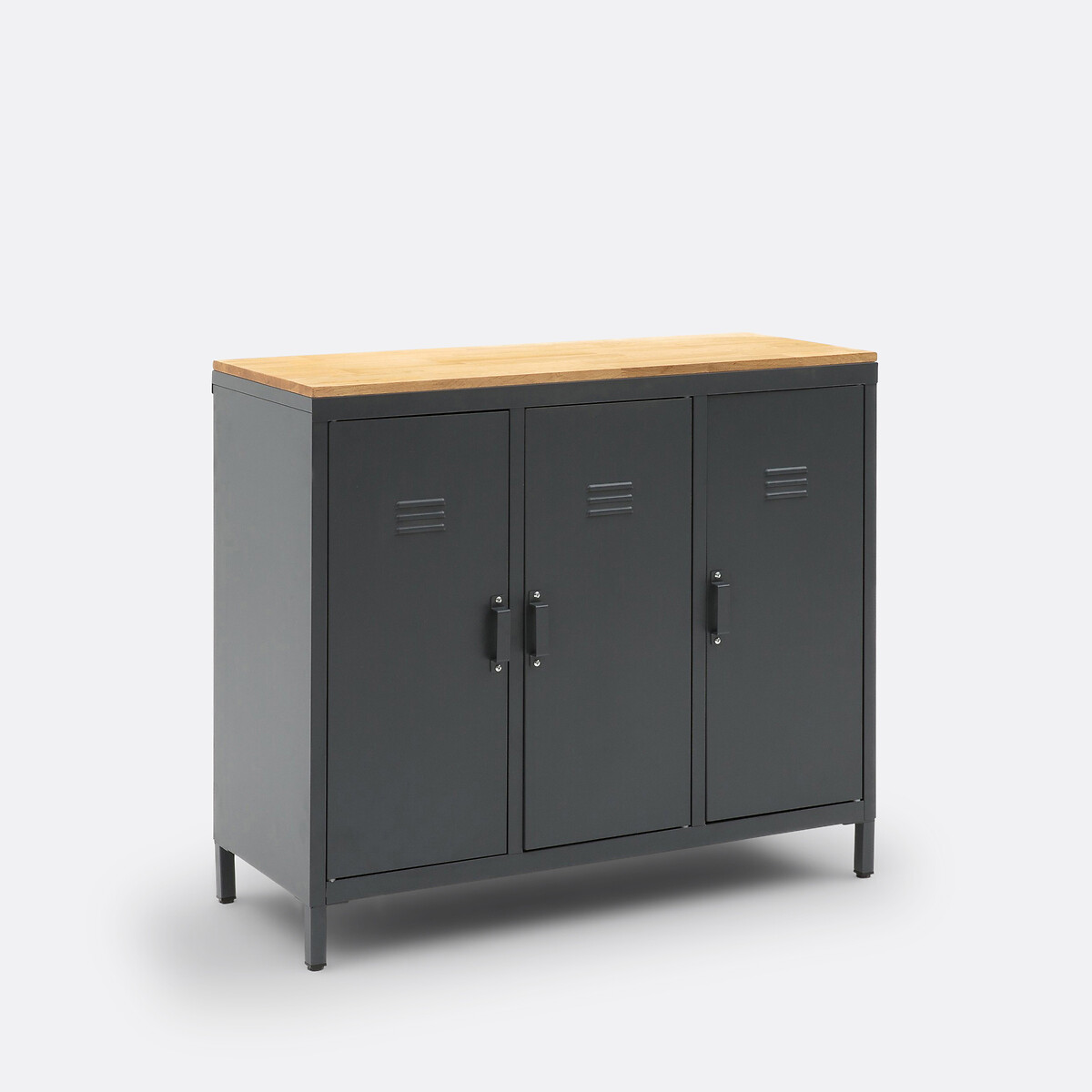 LA REDOUTE INTERIEURS<br>Armário/Guarda-roupa em metal e carvalho, 3 portas Hiba