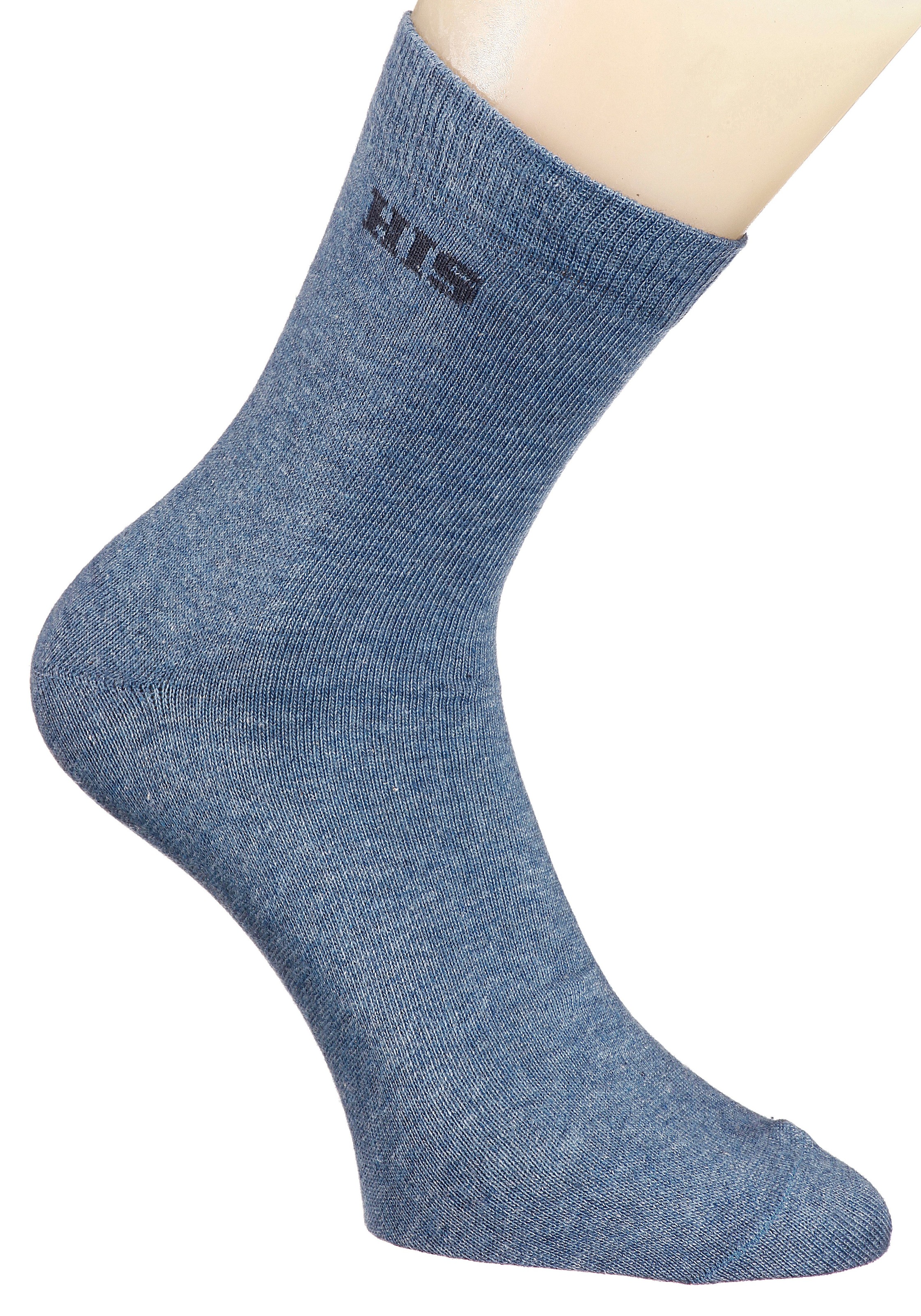 H.I.S Basicsocken Packung, 4 Paar tlg. mit eingestricktem Markenlogo