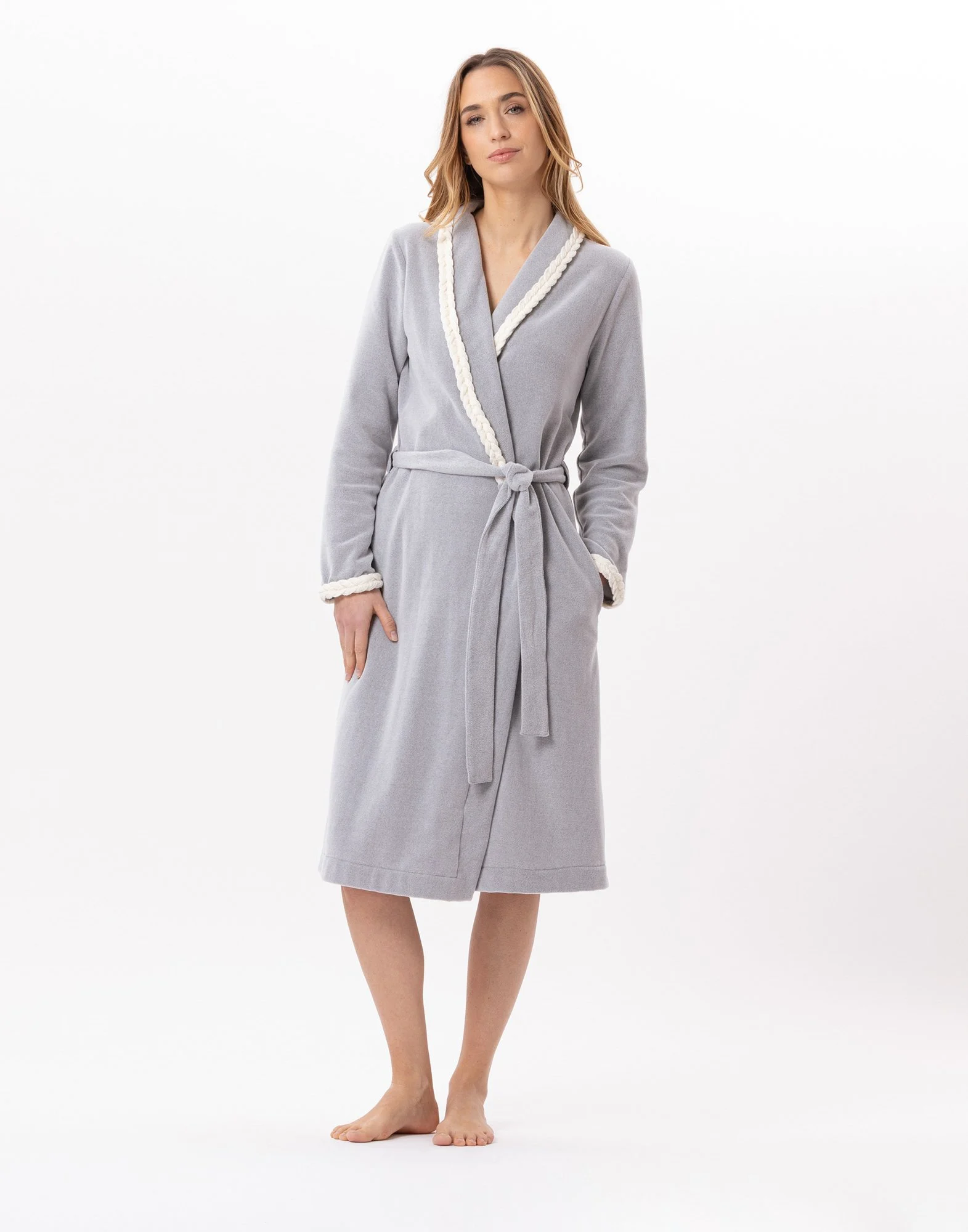 DOUCE 860 - Peignoir en micropolaire | Gris