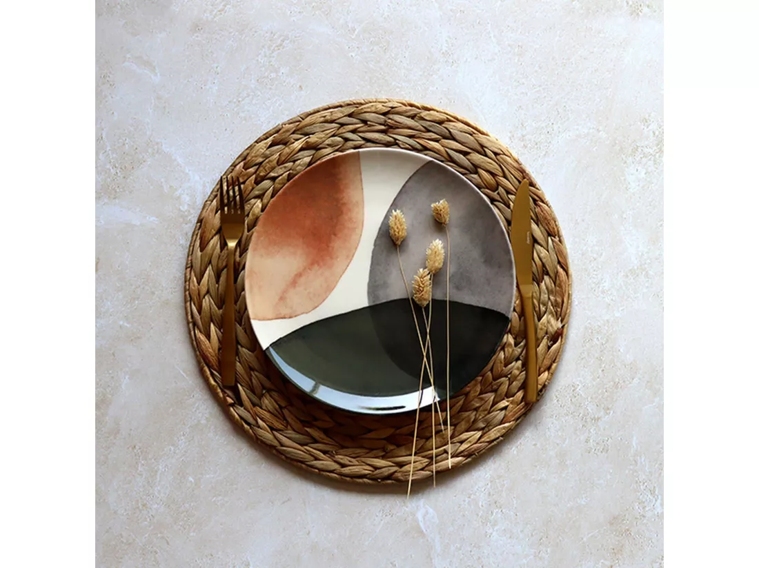 Novastyl - Lot 6 Assiettes Plates Gaia 26cm En Gres