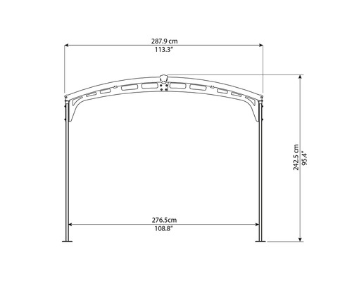 Enkele carport PALRAM Atlas 5000 288x495 cm antraciet-brons