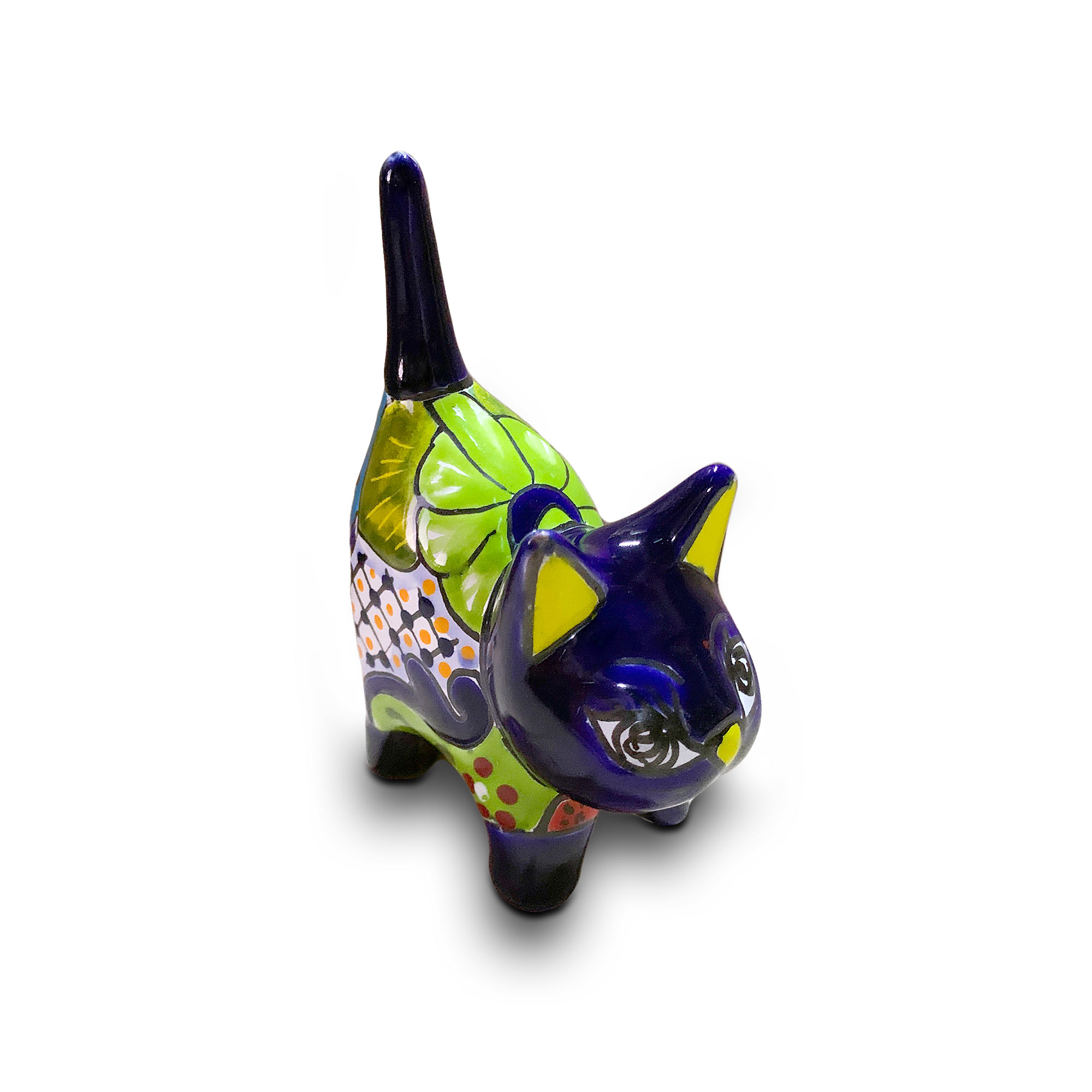 Katze Keramik blau, H 14 cm, B 10 cm, L 5 cm günstig bestellen