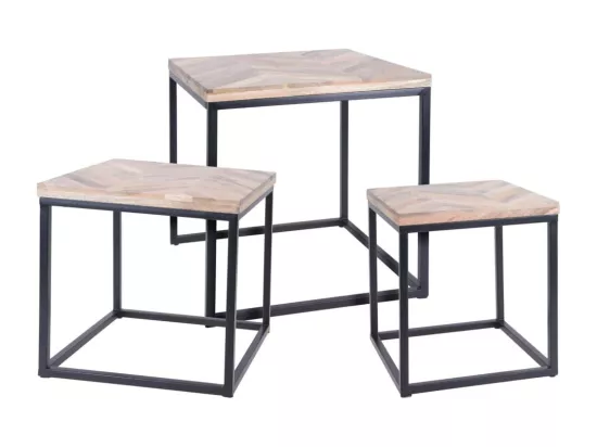 Ensemble de tables d'appoint 3 pièces Teck