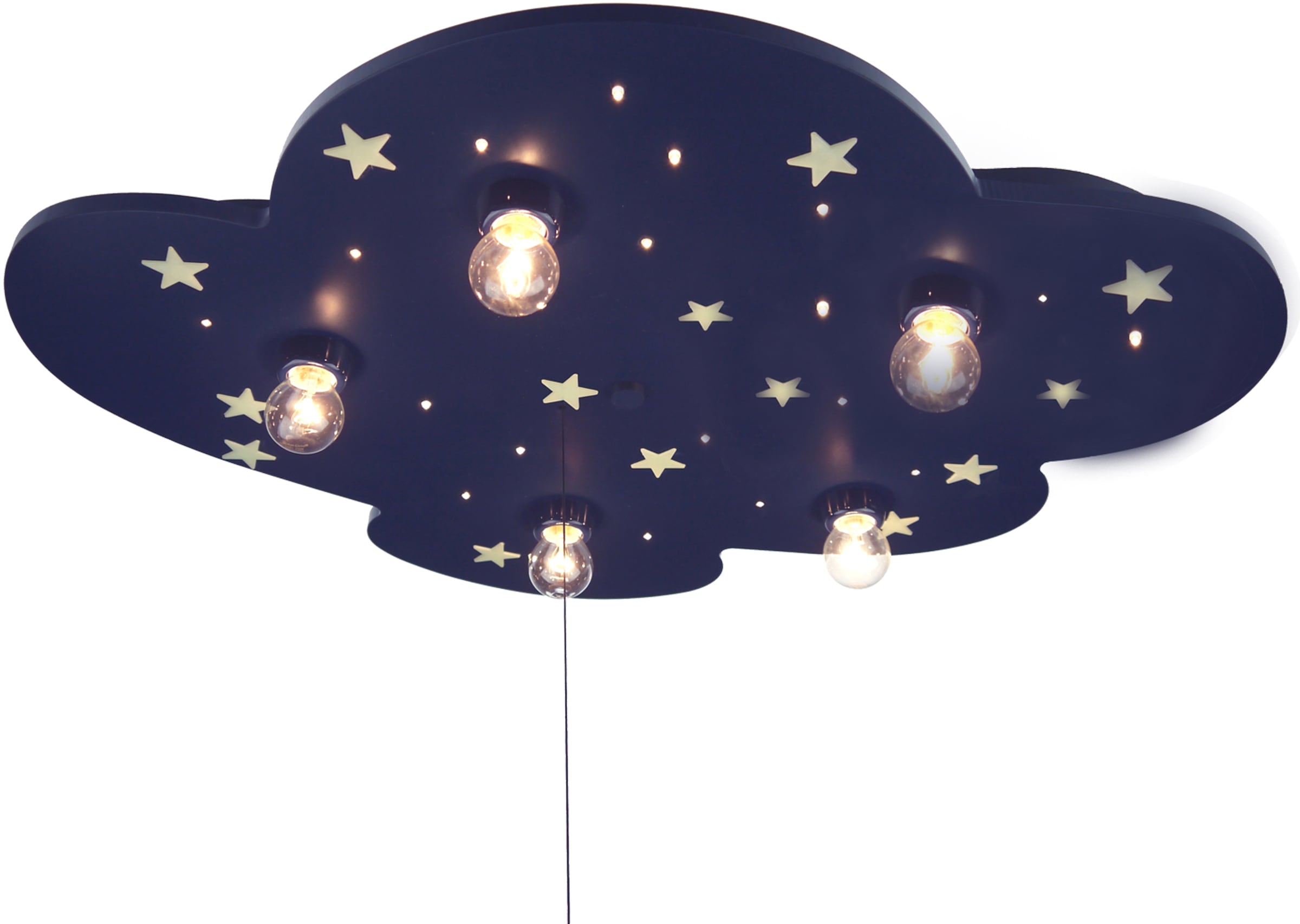 niermann Deckenleuchte »Wolke« E14 1 Stk. Deckenleuchte Wolke blau mit fluoreszend. Sternen