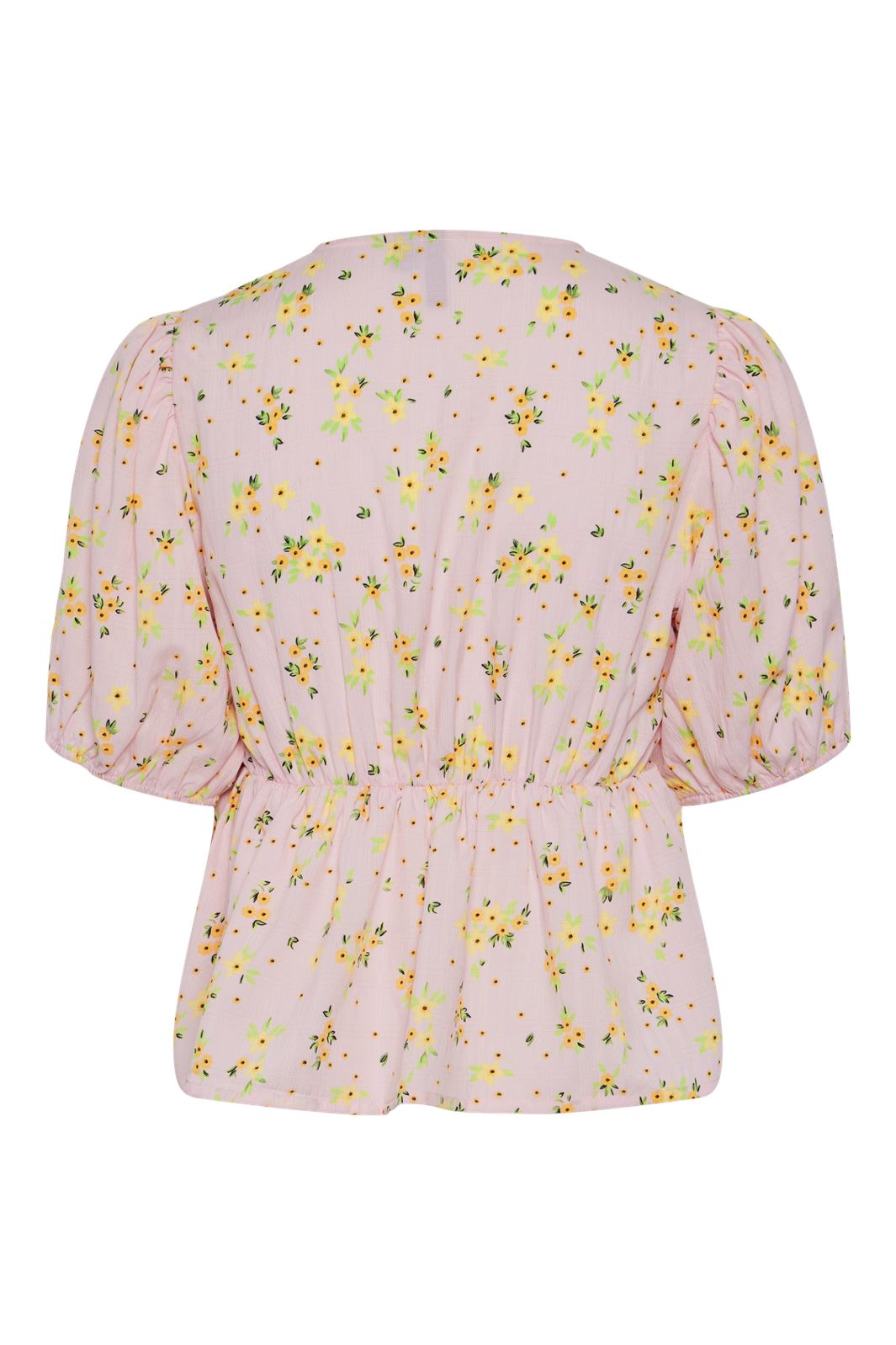 Pieces Pcstella Ss V-Neck Wrap Top 4625024 fairy tale pale banana flower