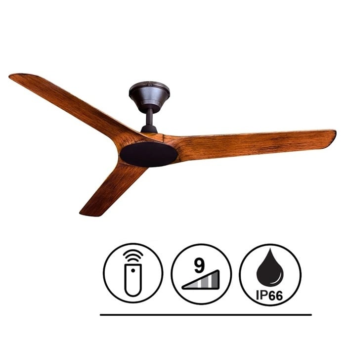 Lucci Air Plafondventilator Abyss Brons | Koa Ã 142cm IP66 incl.