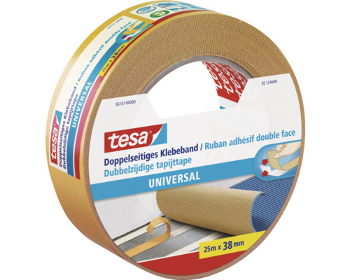 tesa dubbelzijdige plakband universeel geel 25m x 38mm