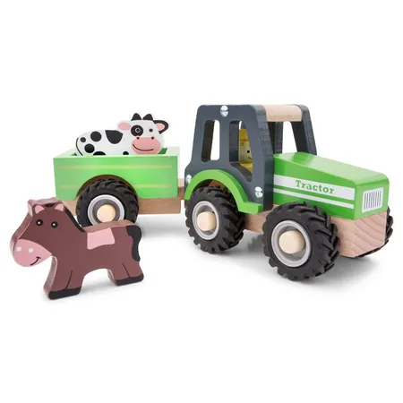 New Classic Toys Traktor mit Anhänger und Tieren