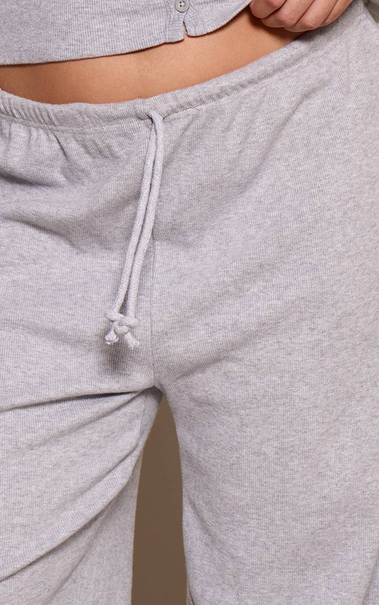 Gris Chiné Pantalon Coordonné Grande Taille À Rayures Côtelé Souple Avec Taille Élastiquée