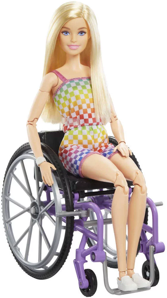 BARBIE - POUPEE  BLONDE ET FAUTEUIL ROULANT