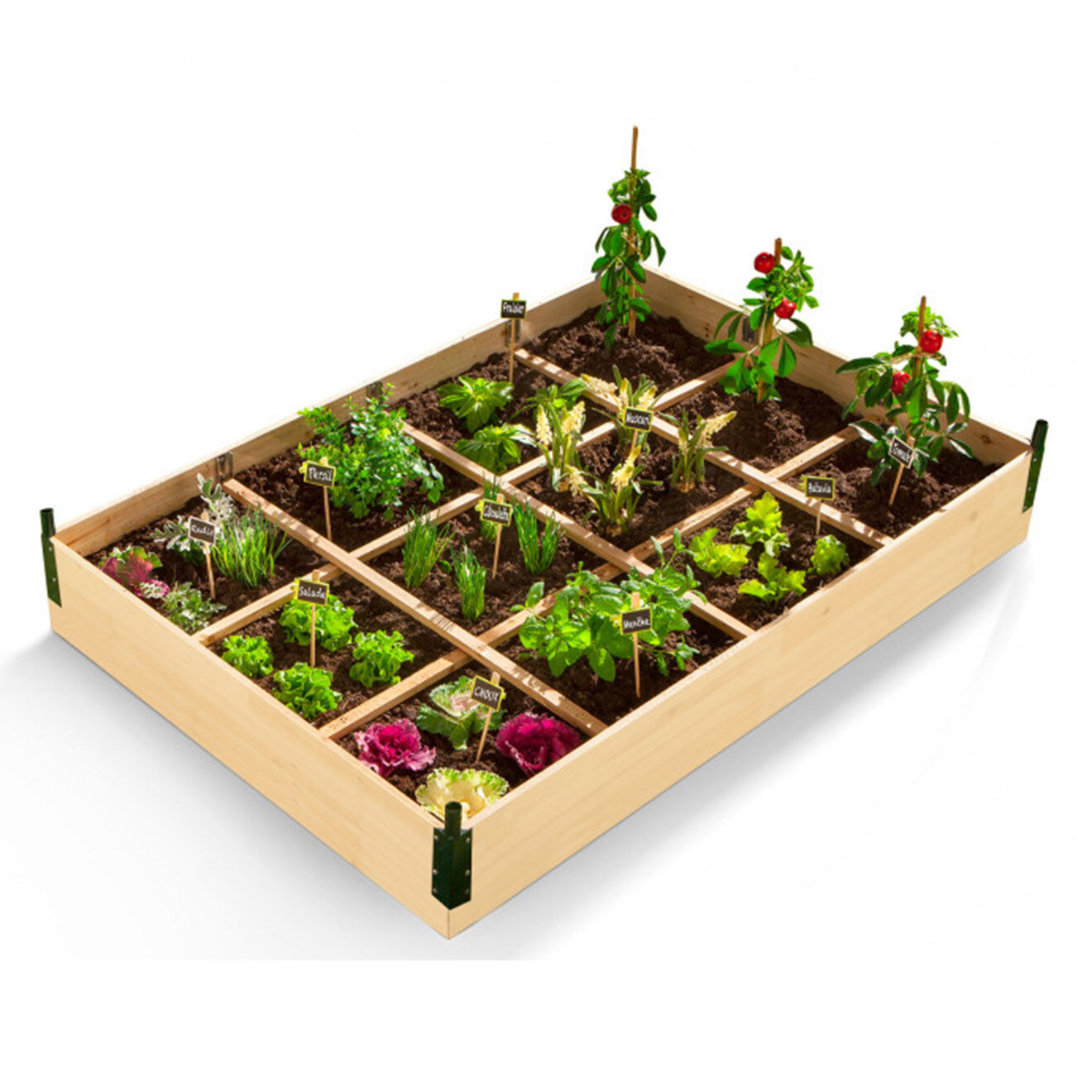 Pratik Garden Serre de potager Aroma Modula Tomato bois naturel/vert/noir - 115x80x54 cm