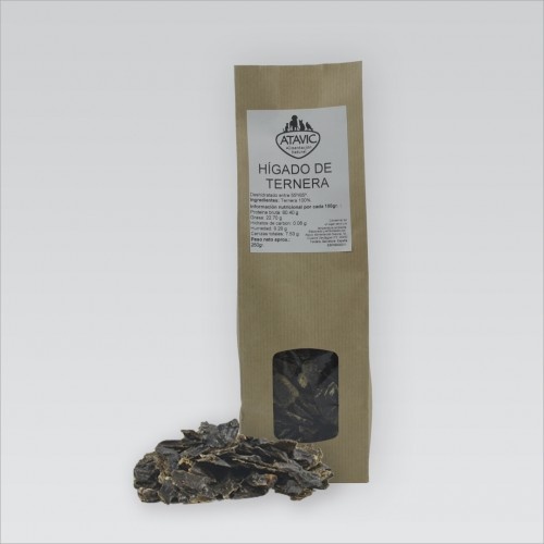 Fígado bovino desidratado para cães, sabor carne.
