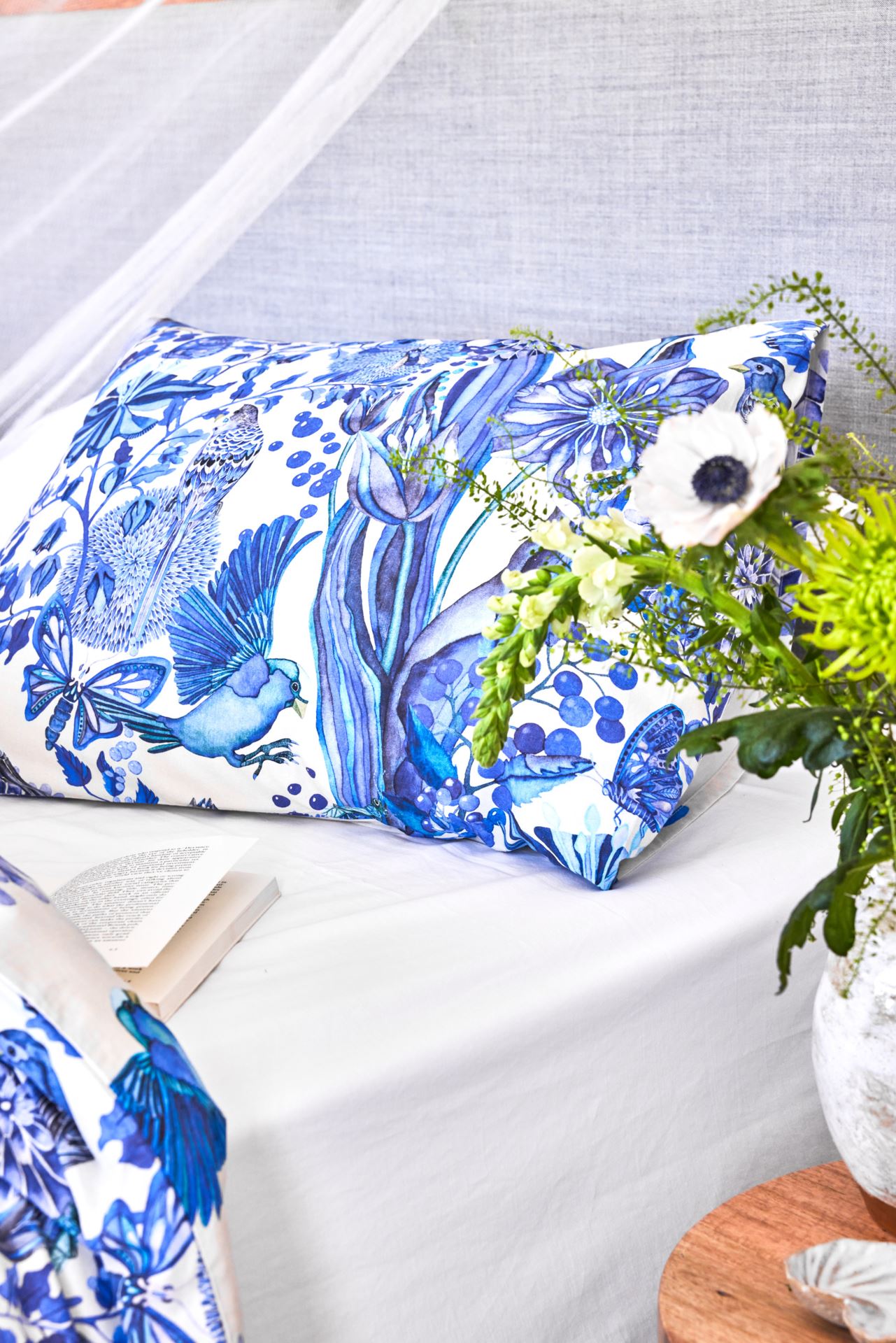 Percale sengesett blå - 140x200 cm