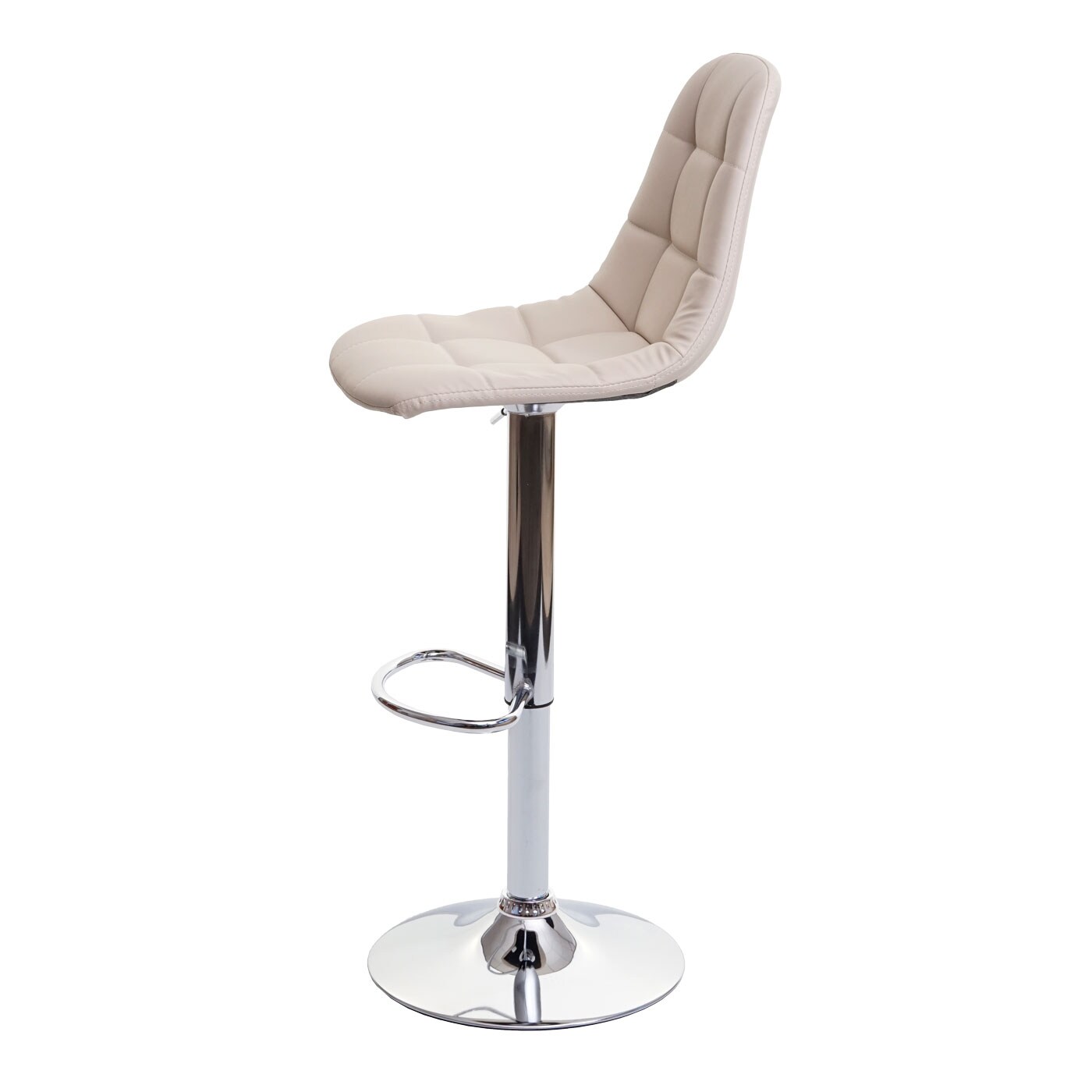 2er-Set Barhocker MCW-A67, Barstuhl Tresenhocker, MVG-zertifiziert ~ creme-beige, Kunstleder