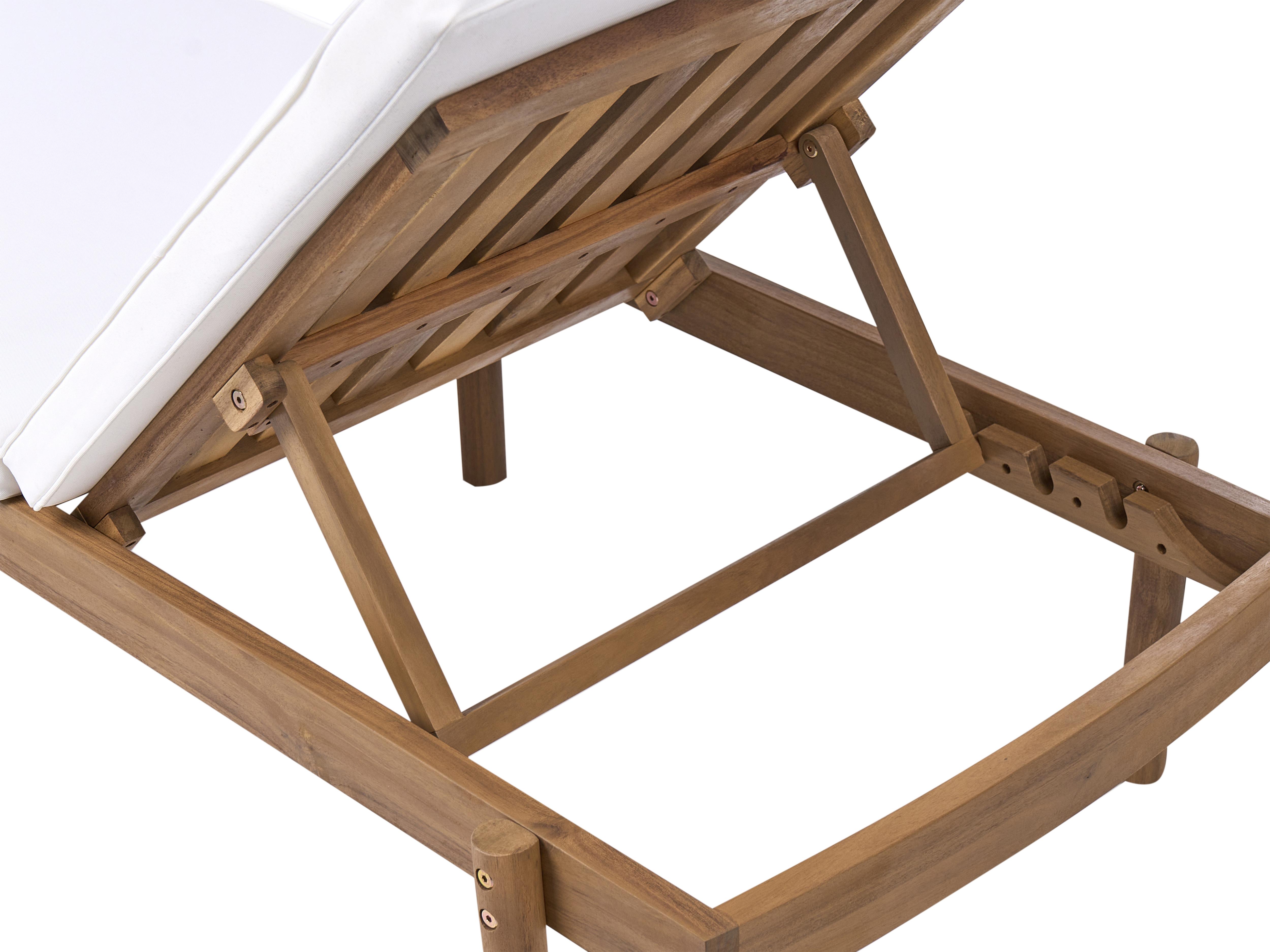 Ligstoel met kussen MARCETELLI Acaciahout Wit