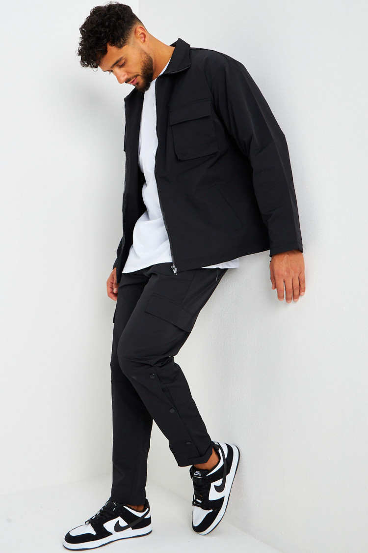 Ensemble de jogging veste + pantalon noir à boutons