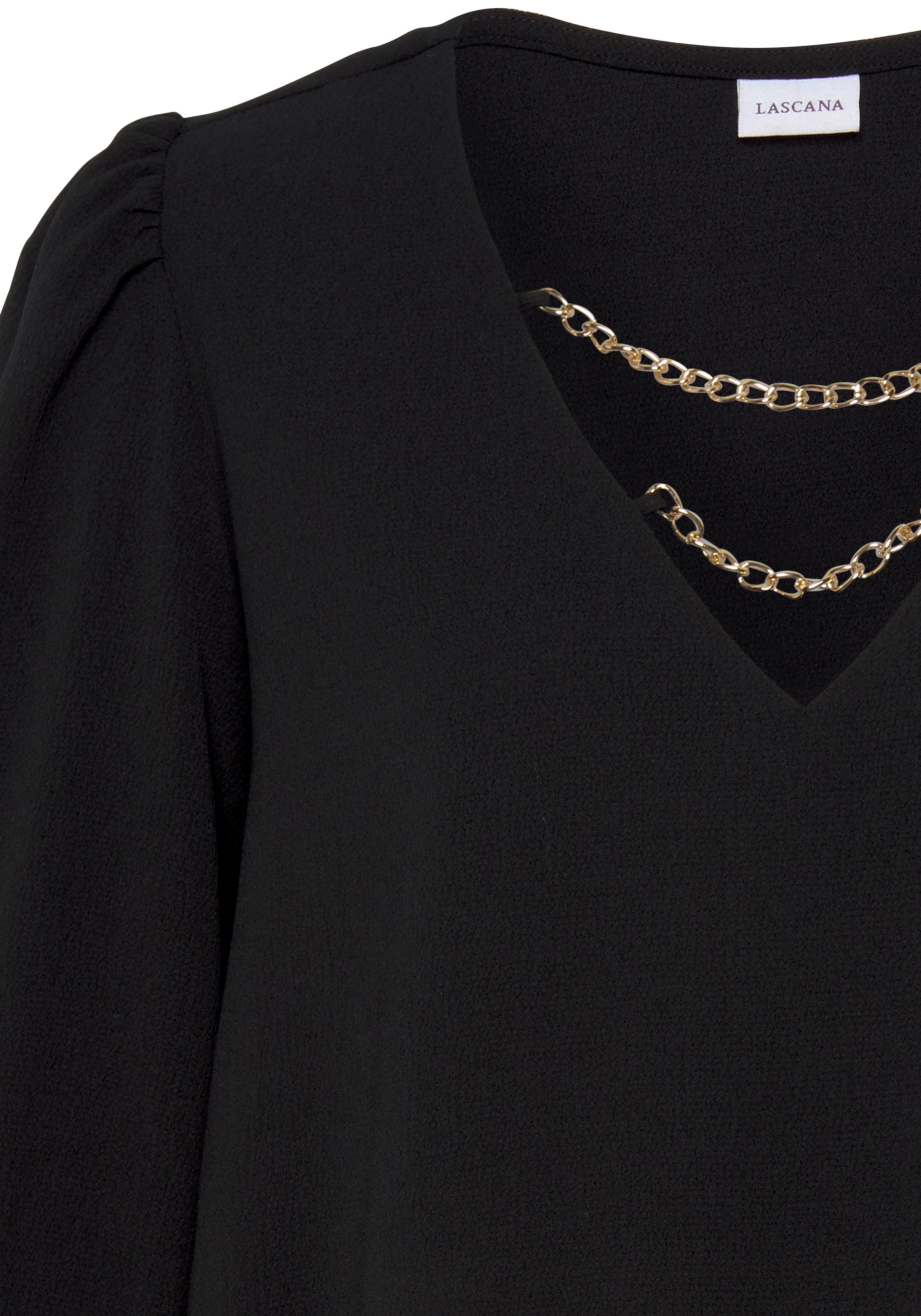 LASCANA Schlupfbluse mit Kettendetails, elegante Damenbluse, modisch, festlich
