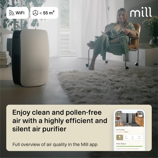 Mill Silent Pro Compact air purifier APSILENTCO (Mill white)