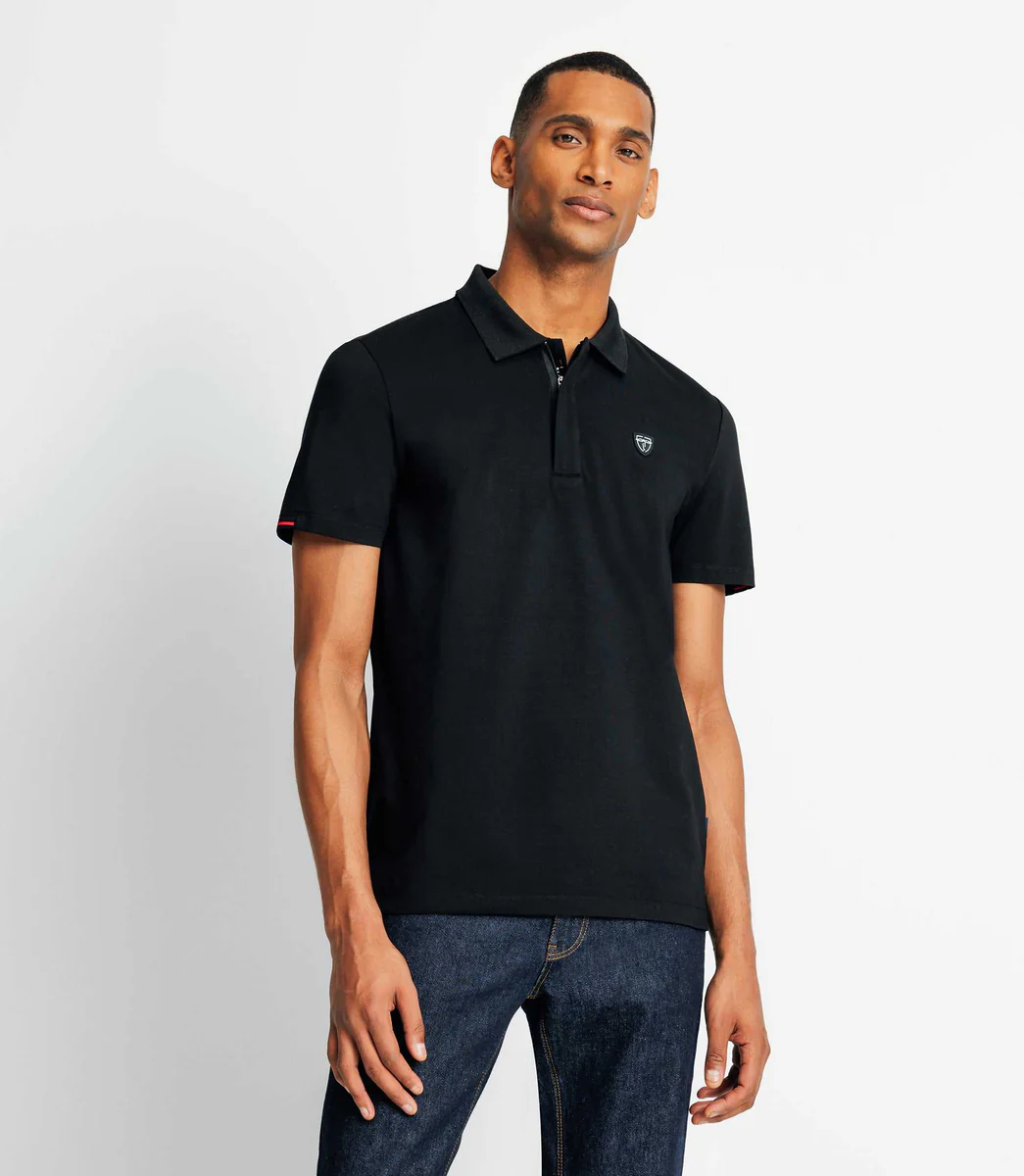Polo avec patch noir