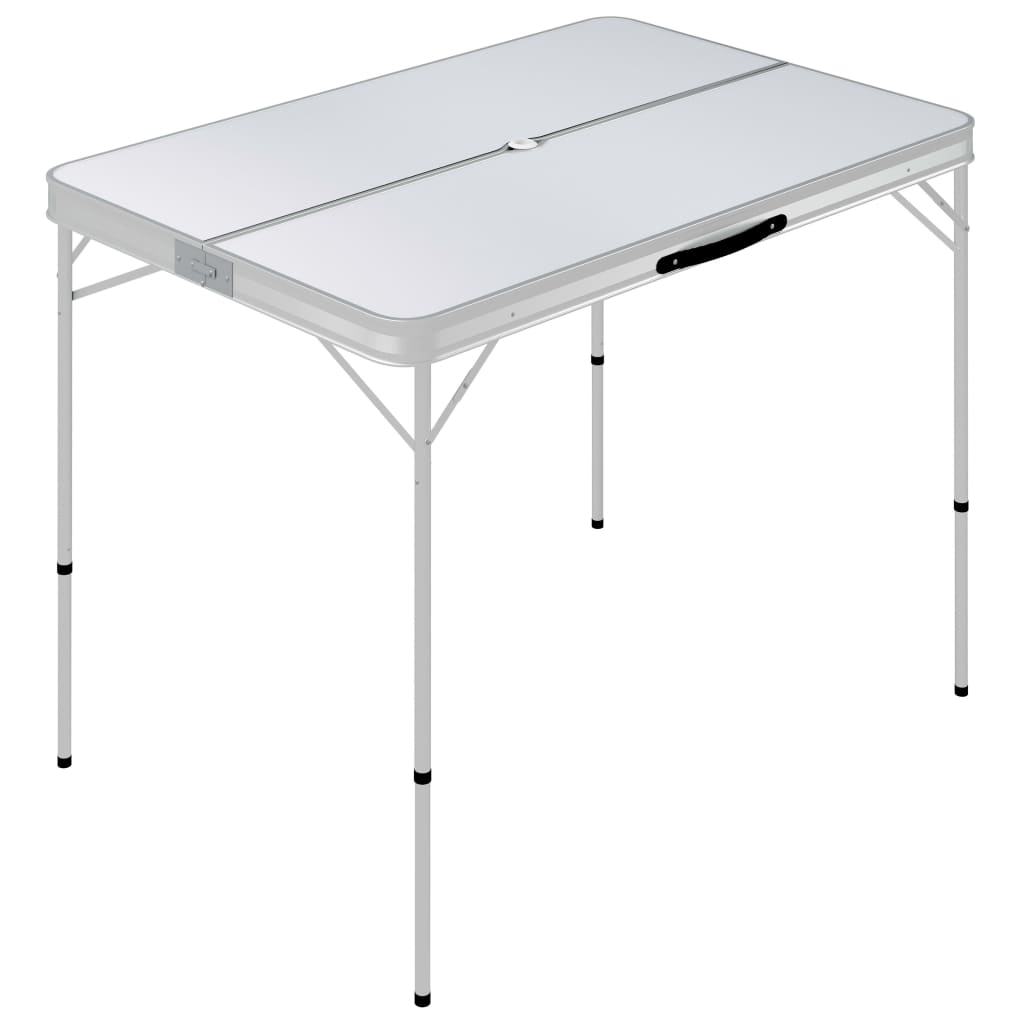 Mesa de camping dobrável Vidaxl com 2 bancos