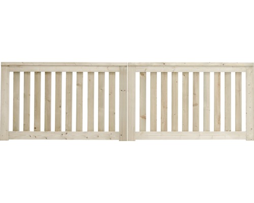 Dubbele poort Konsta Girona zonder slotgat 300 x 90 cm natuurlijk