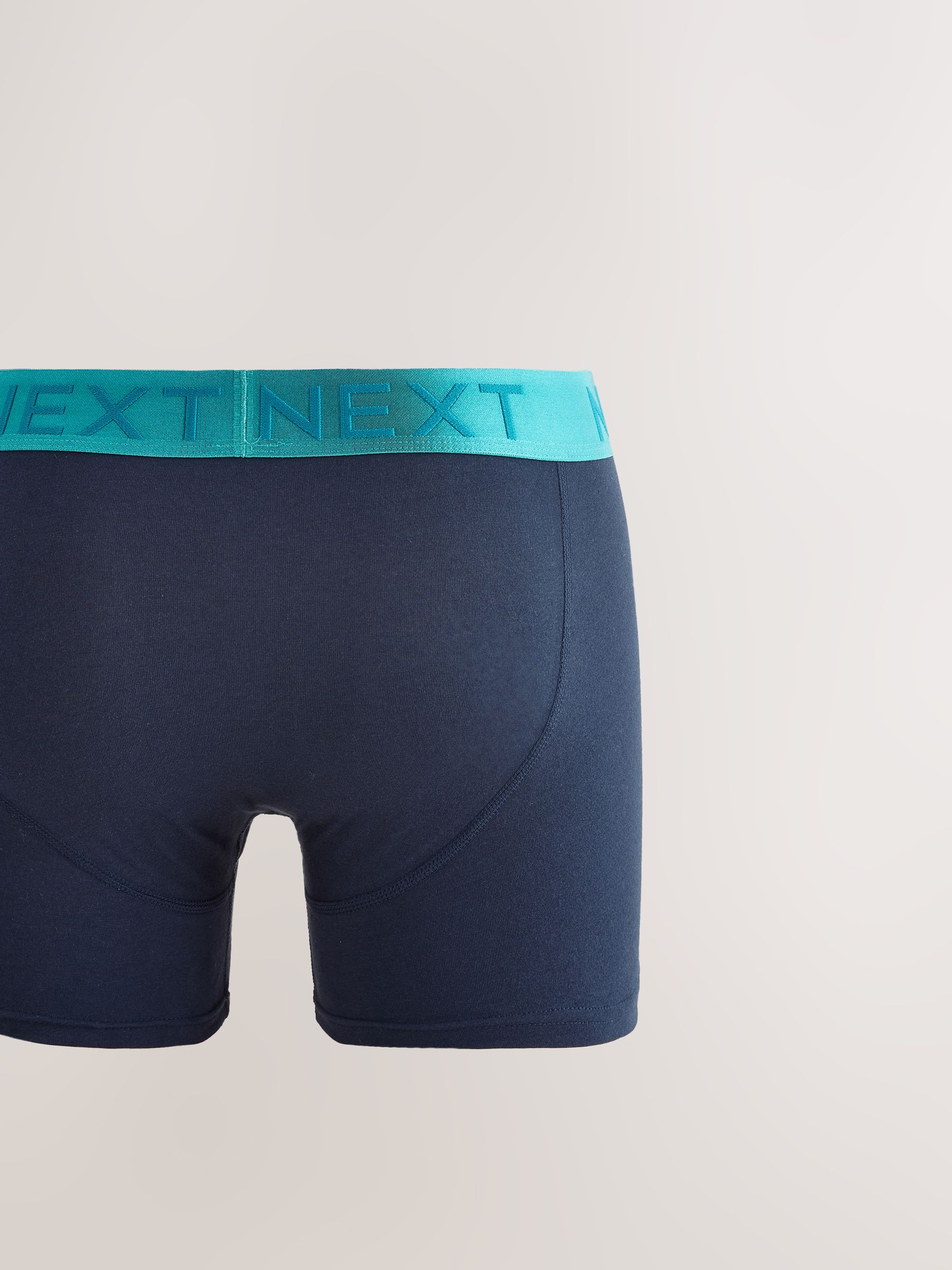 Marineblauwe felgekleurde tailleband met contrast - Standaard - 10 Boxershorts zonder plooi