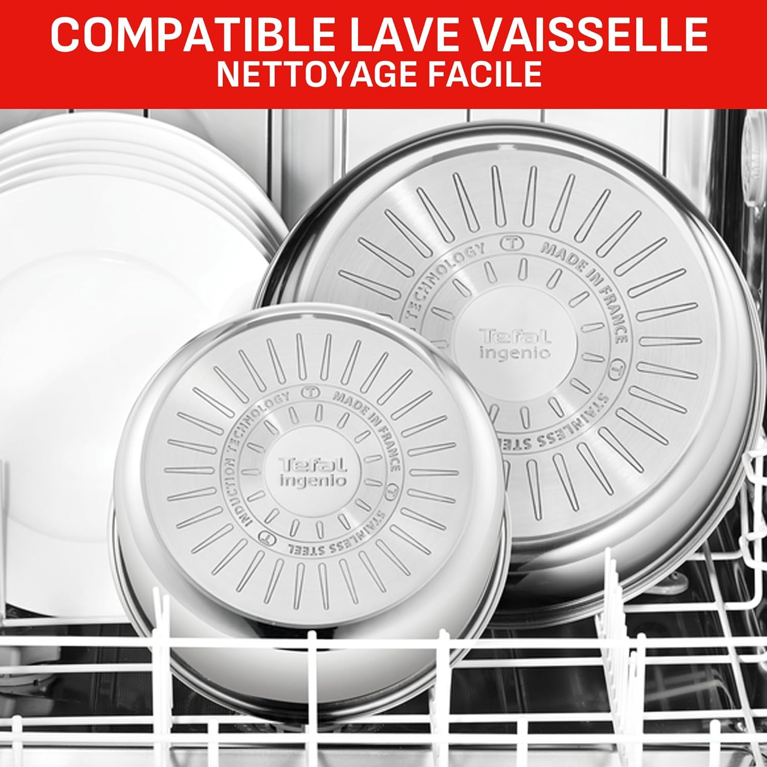 Tefal Ingenio Batterie de cuisine 20 pièces, Poêles, Casseroles, 2 poignées amovibles, Induction, Revêtement antiadhésif, Empilable, Compatible lave-vaisselle, Emotion L897SK04